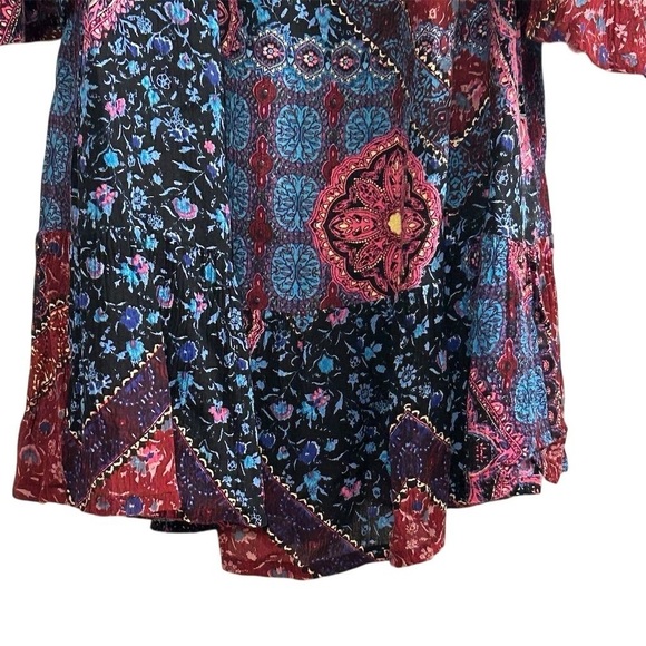 Patrons of Peace Women's XS Floral Boho Blouse Multicolor Casual Top - Picture 6 of 9